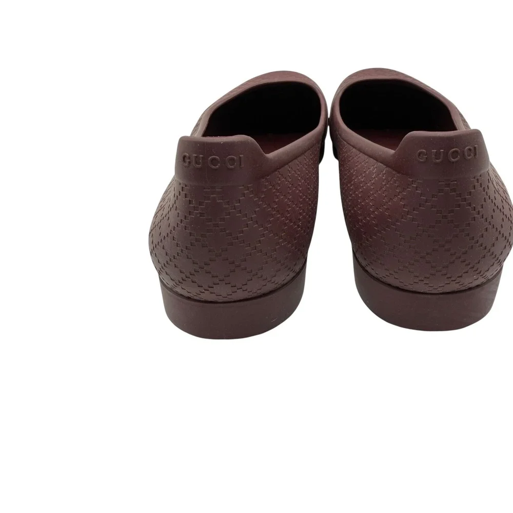 Gucci Shoes Men 9 Burgundy Diamante Rubber Overshoe Cover‎ Loafers Luxury Preppy